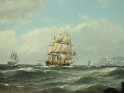 Carl Bille Shipping off the Norwegian Coast painting